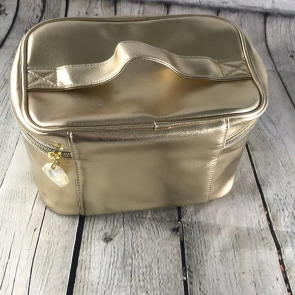 Badgley Mischka Gold Makeup/Cosmetic/Toiletry Case - Picture 2 of 7